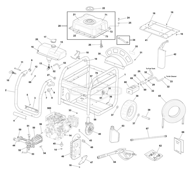 Briggs & Strattom model 020541 repair parts & pump rebuild kits